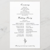 白黒エレガント植物学結婚式 プログラム (裏面)