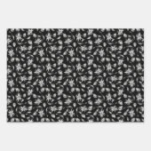 白黒エレガント植物贈与 ラッピングペーパーシート (正面2)