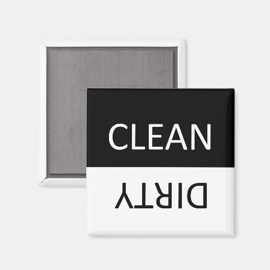 白黒エレガント汚れクリーン食洗機 マグネット (正面/裏面)