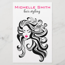 白黒エレガント波状ヘアスタイルのヘアエクステンション チラシ