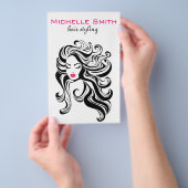 白黒エレガント波状ヘアスタイルのヘアエクステンション チラシ (ハンドル)