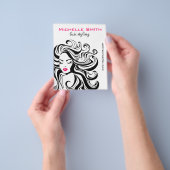 白黒エレガント波状ヘアスタイルのヘアエクステンション チラシ (手)