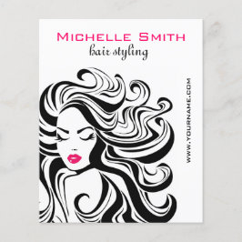 白黒エレガント波状ヘアスタイルのヘアエクステンション チラシ