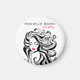 白黒エレガント波状ヘアスタイルのヘアエクステンション マグネット