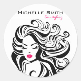 白黒エレガント波状ヘアスタイルのヘアエクステンション ラウンドシール