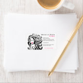 白黒エレガント波状ヘアスタイルのヘアエクステンション ラベル (インサイチュ)