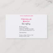 白黒エレガント波状ヘアスタイルのヘアエクステンション 名刺 (裏面)