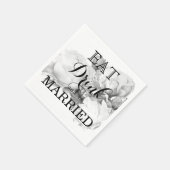 白黒エレガント牡丹フローラ水彩画 スタンダードカクテルナプキン (角)