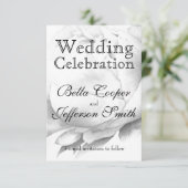 白黒エレガント牡丹フローラ水彩画 セーブザデート (スタンド正面)