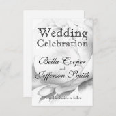 白黒エレガント牡丹フローラ水彩画 セーブザデート (正面/裏面)