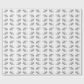 白黒エレガント牡丹フローラ水彩画 ラッピングペーパー (フラット)