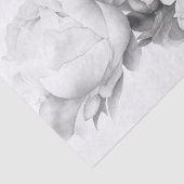 白黒エレガント牡丹フローラ水彩画 薄葉紙 (詳細)