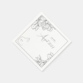 白黒エレガント猫好きベビーシャワー スタンダードカクテルナプキン (角)