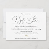 白黒エレガント猫好きベビーシャワー 招待状 (裏面)