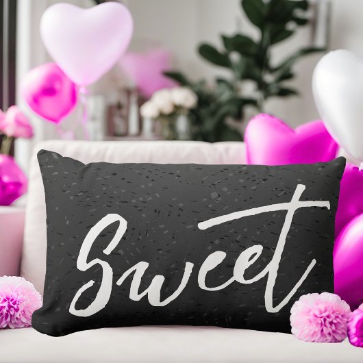 白黒エレガント甘デザイン ランバークッション