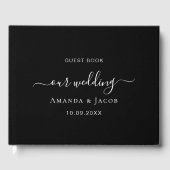 白黒エレガント結婚クラシック ゲストブック (正面)