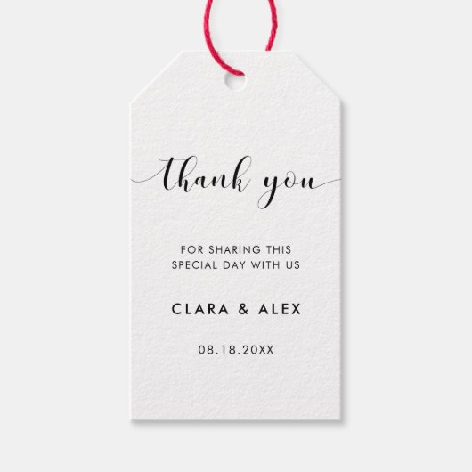 白黒エレガント結婚式の引き出物ギフトラベル ギフトタグ (正面)