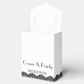 白黒エレガント結婚式の引き出物箱 フェイバーボックス (オープン)