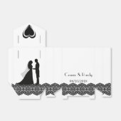 白黒エレガント結婚式の引き出物箱 フェイバーボックス (折り畳みなし)