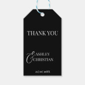 白黒エレガント結婚式の引き出物 ギフトタグ (正面)