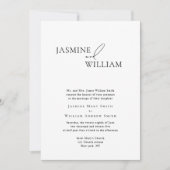 白黒エレガント結婚式招待状モダン 招待状 (正面)