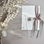 白黒エレガント結婚式招待状 アクリル招待状