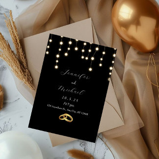 白黒エレガント結婚式招待状 招待状