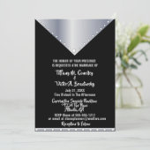 白黒エレガント結婚式招待状 招待状 (スタンド正面)