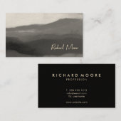 白黒エレガント署名グランジ抽象芸術 名刺 (正面/裏面)