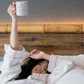 白黒エレガント葉ウェディングズ名日付 コーヒーマグカップ