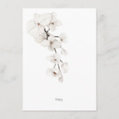 白黒エレガント蘭の結婚式のレセプション エンクロージャーカード (裏面)