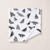 白黒エレガント蝶バスルーム用タオルセット バスタオルセット (ウォッシュタオル)