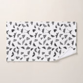 白黒エレガント蝶バスルーム用タオルセット バスタオルセット (ハンドタオル)