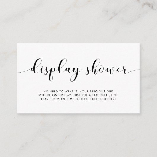 白黒エレガント表示シャワーカード エンクロージャーカード (正面)