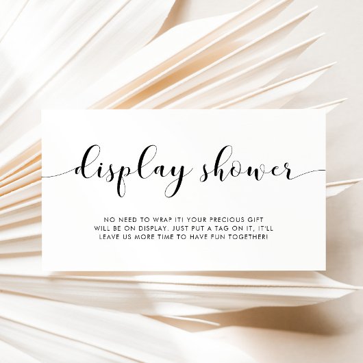 白黒エレガント表示シャワーカード エンクロージャーカード