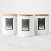 白黒エレガント製品ラベルの緑の枠 フードラベル (ボトル)