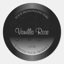 白黒エレガント製品ラベルソフトグリッター