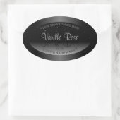 白黒エレガント製品ラベルソフトグリッター 楕円形シール (バッグ)