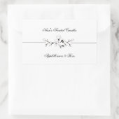 白黒エレガント製品ラベル 長方形シール (バッグ)