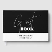 白黒エレガント誕生日 ゲストブック (正面)