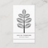 白黒エレガント造園植物枝 名刺 (正面)