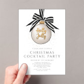 白黒エレガント金ゴールドクリスマスカクテルパーティー アクリル招待状 (インサイチュ (ポータブル))