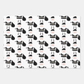 白黒エレガント金ゴールドクリスマス引用文ギフト ラッピングペーパーシート (正面3)