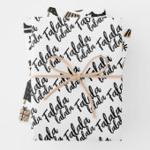 白黒エレガント金ゴールドクリスマス引用文ギフト ラッピングペーパーシート (インサイチュ)