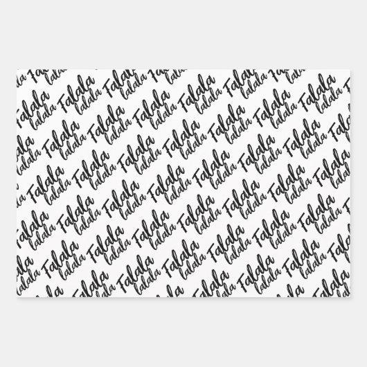 白黒エレガント金ゴールドクリスマス引用文ギフト ラッピングペーパーシート (正面)