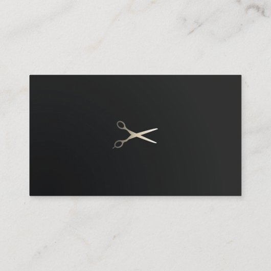 白黒エレガント金ゴールドフェイク理容師 名刺 (裏面)