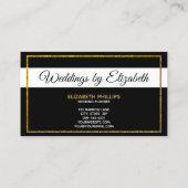 白黒エレガント金ゴールドモノグラムテンプレート 名刺 (裏面)