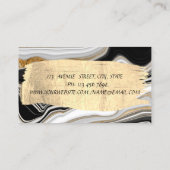 白黒エレガント金ゴールド大理石ブラシストローク 名刺 (裏面)