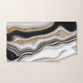 白黒エレガント金ゴールド大理石 バスタオルセット (ハンドタオル)