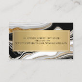 白黒エレガント金ゴールド大理石 名刺 (裏面)